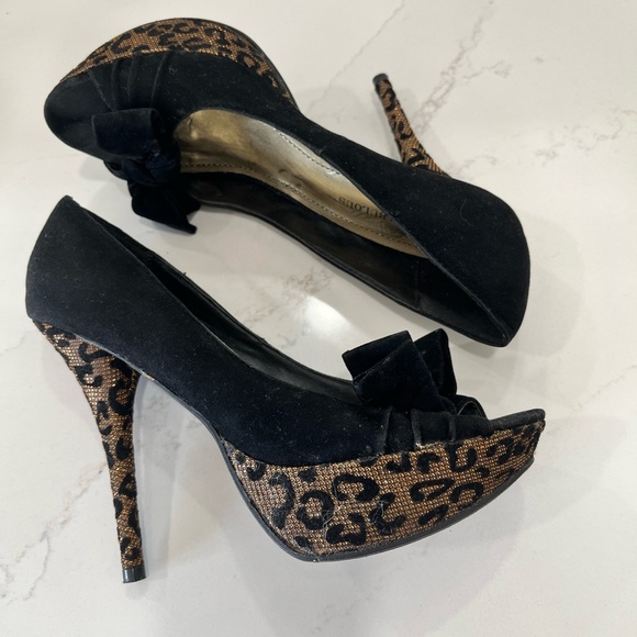 Platform stiletto leopard pumps size 7.5 - Picture 6 of 9